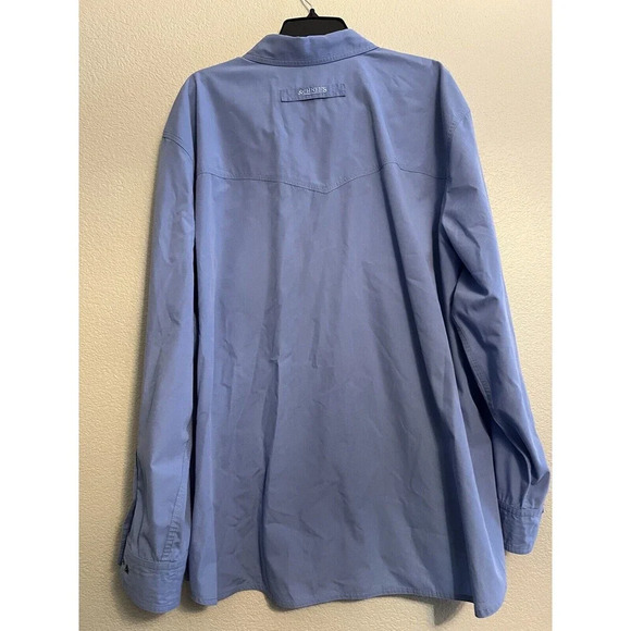 SCHNEE'S Men's Long Sleeve Blue Button up Shirt SIZE XXL - Picture 7 of 7